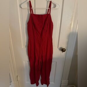 NWT red wide leg jumpsuit